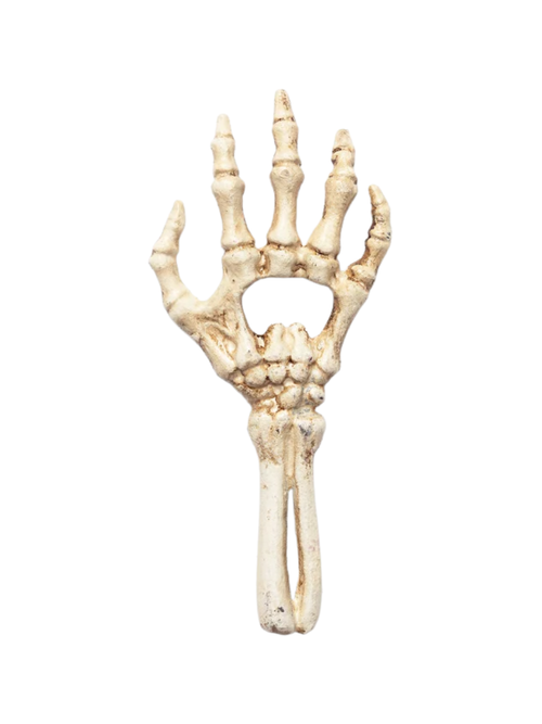 Flaschenöffner aus Gusseisen mit Skelett-Hand