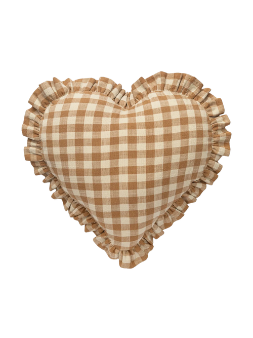 Gingham-Herzkissen