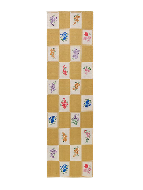 Flachgewebter Aurora-Teppich mit Blumenmuster für den Innen- und Außenbereich, 2'6" x 9'