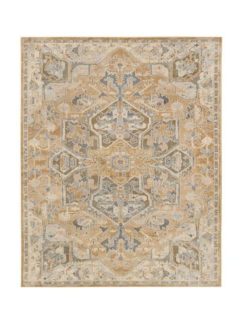 JÄrnvÄg-Teppich, niedriger Flor – Ornamentmuster Beige/Dunkelbeige 7 ' 10 "x10 '