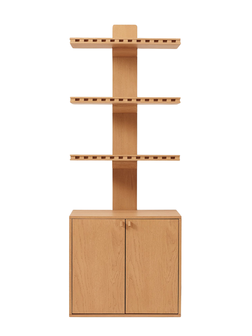 Pierce & Ward Notch Schwebendes Bücherregal mit Schrank (25