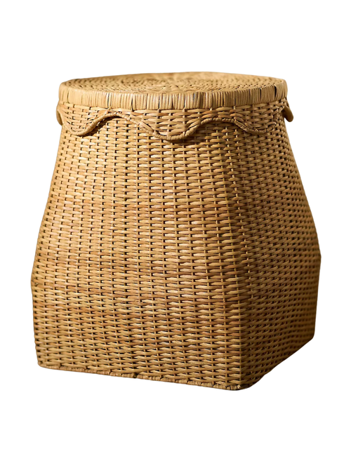Doppelkorb aus Jakobsmuschel-Rattan