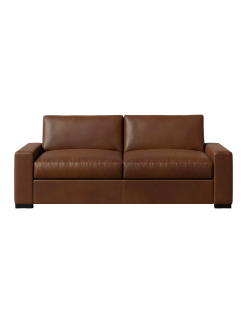 Sofa mit Schienenarmlehne aus echtem Leder 