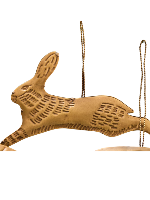 Lone Fox Hasenornament aus bemaltem Metall