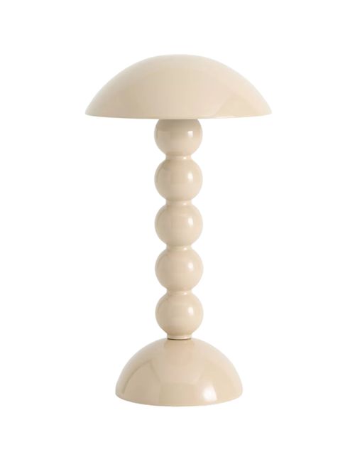 Beige lackierte, kabellos wiederaufladbare LED-Tischlampe Bobbin