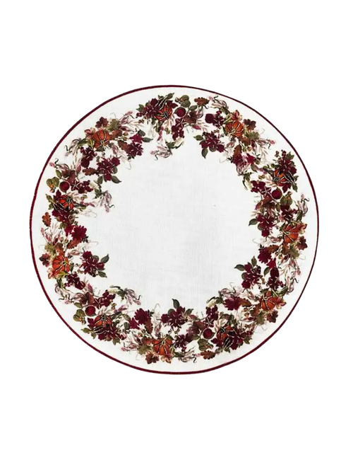 Burgunderfarbenes Tischset mit Kürbisrand, 13x72