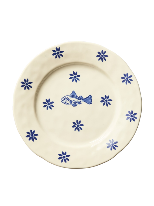 Geblümte Fisch-Essteller, 4er-Set