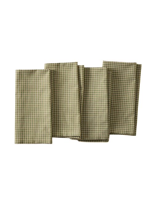Gingham-Baumwollservietten-Sets