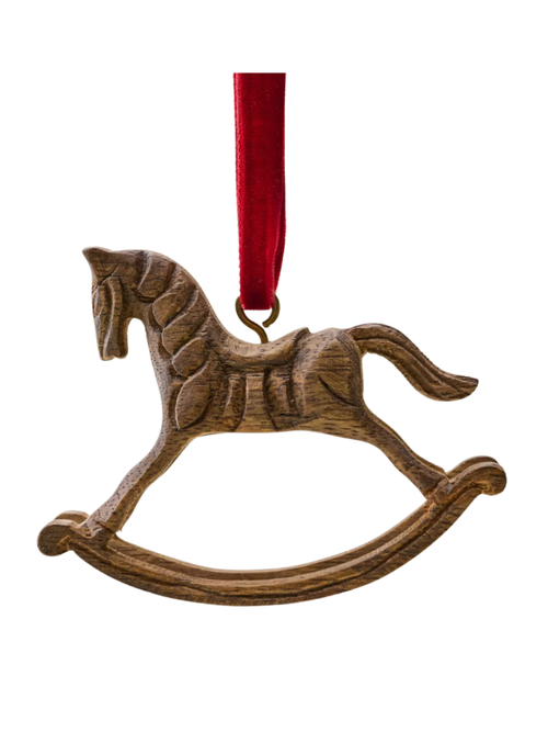 Handgeschnitztes Schaukelpferd-Ornament