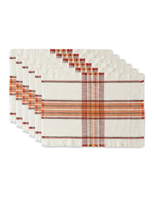 Pumpkin Spice Plaid-Tischset (6er-Set)