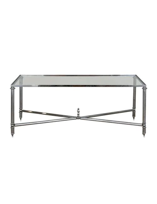 Mid-Century-Couchtisch aus Chrom und Glas