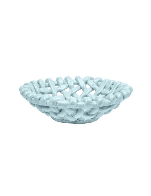 Himmelblaue Korbgeflechtschale