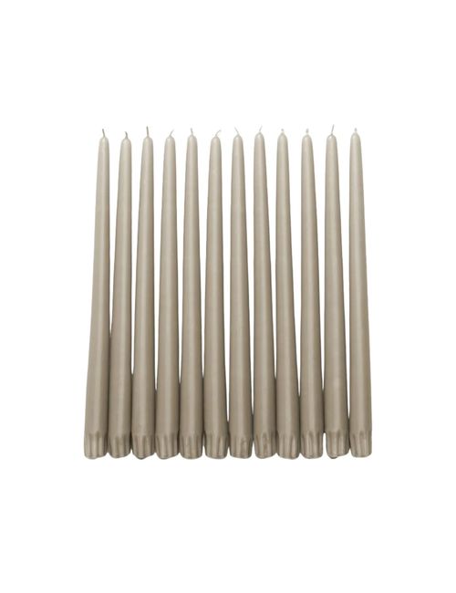 Taupefarbene Spitzkerzen (12er-Set)