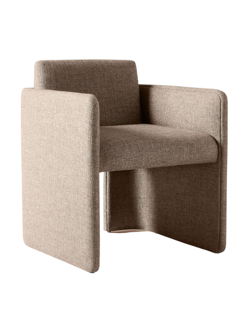 Carson Esszimmersessel aus Performance-Stoff in dunklem Taupe