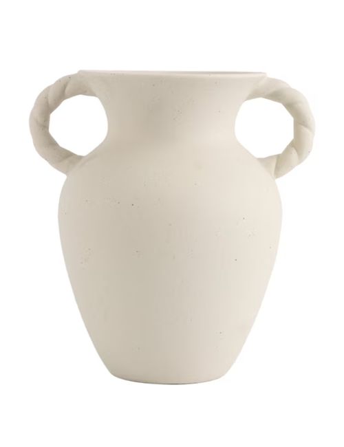 Tischvase aus cremefarbener Keramik