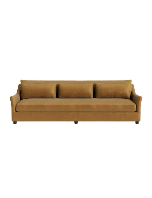 Niven Sofa aus Cognac-Samt