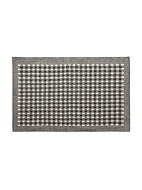 Schwarz-weiße Gingham-Fußmatte