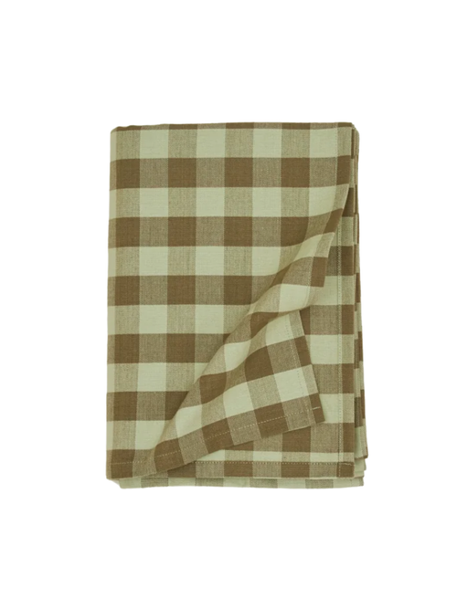 Essential Gingham-Tischdecke, Salbei-Oliv