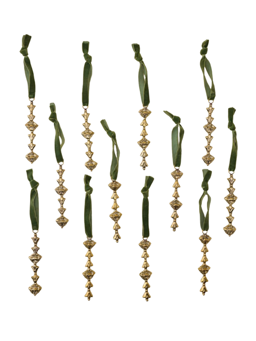 Tulpen-Eiszapfen-Ornament aus massivem Messing, 12er-Set