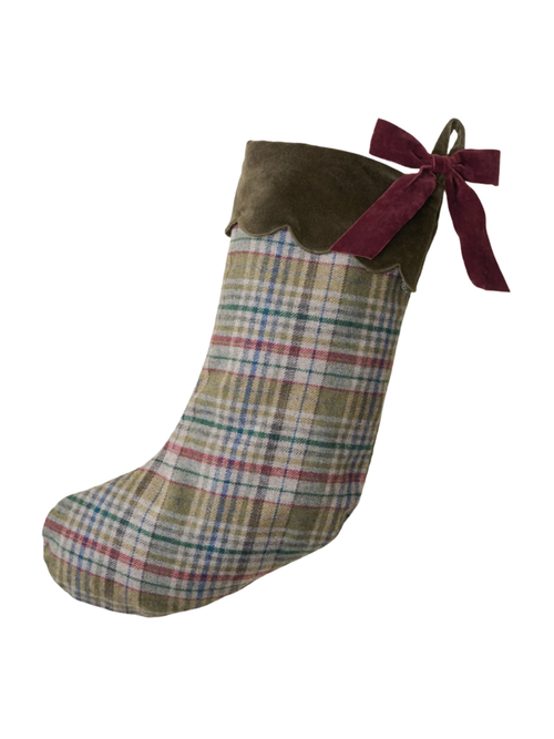 Natürlicher Noel-Karo-Strumpf