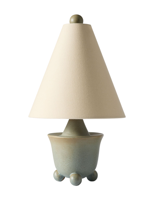 Pierce & Ward Keramik-Tischlampe mit Kugelfuß
