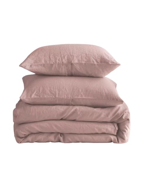 Bettbezug-Set aus europäischem Leinen in Dusty Mauve (Queen)
