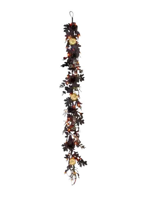 6' Chic Eek schwarze Halloween-Girlande mit LED-Lichtern