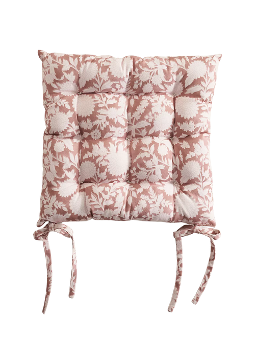 Sitzkissen mit floralem Blockdruck