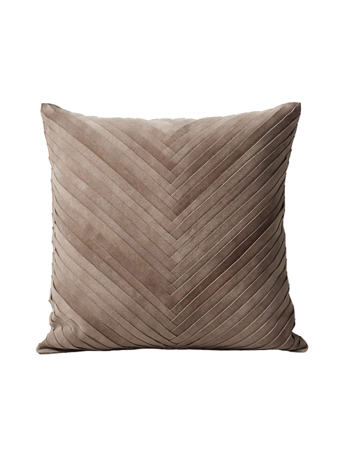 Kerro Kissenbezug aus gewebtem Wildleder in Hellbraun, 45,7 x 45,7 cm"