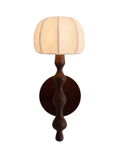 Lala Reimagined Wandleuchte mit Holzschirm