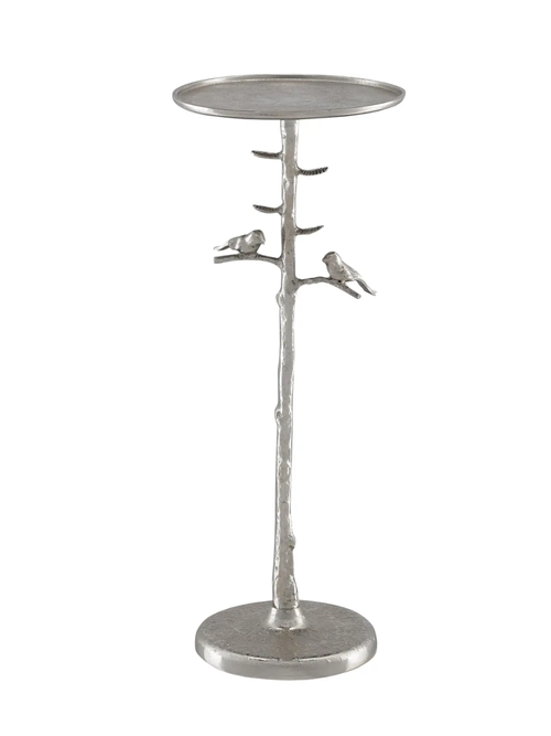 Currey & Company Piaf Getränketisch, Silber
