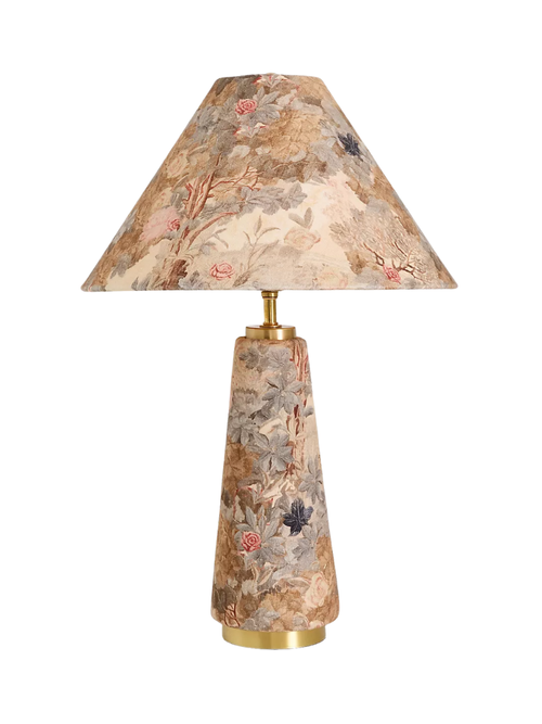 Lulu Empire-Tischlampe mit bedrucktem Stoffbezug