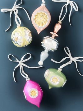 Verpackte milchige Vintage-Ornamente, 5er-Set
