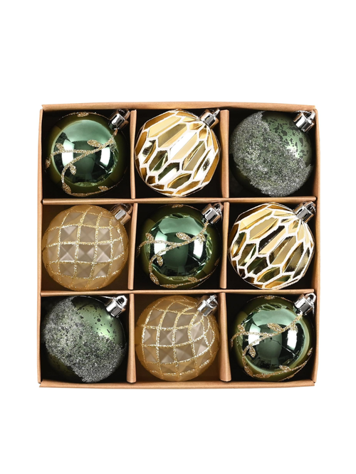 Bruchsichere Weihnachtsornamente im Vintage-Stil, 12er-Set