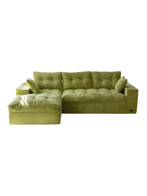 L-förmige Couch ohne Knochen mit Ottomane