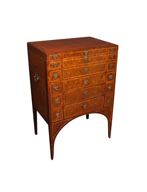 Antiker Salon-Showschrank, Englisch, Wurzelnussholz