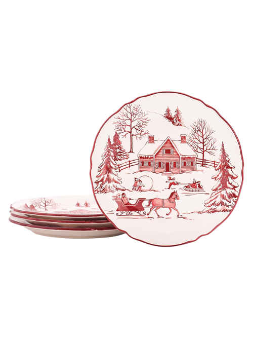 Toile De Jouy Winter Wonderland Salatteller, 4er-Set