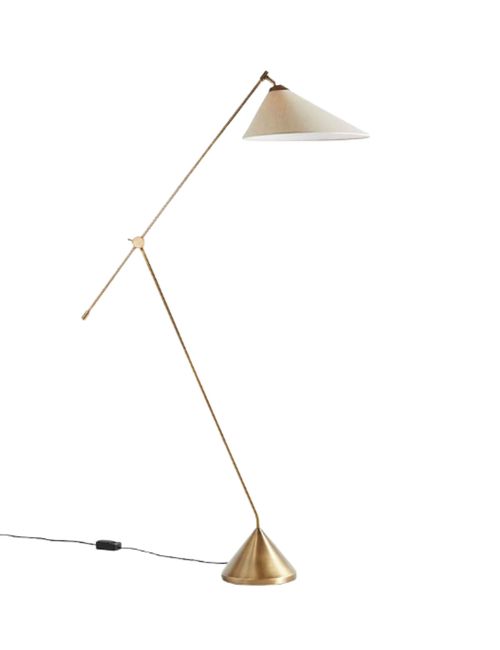 Avant Gelenk-Stehlampe aus Metall mit Stoffschirm
