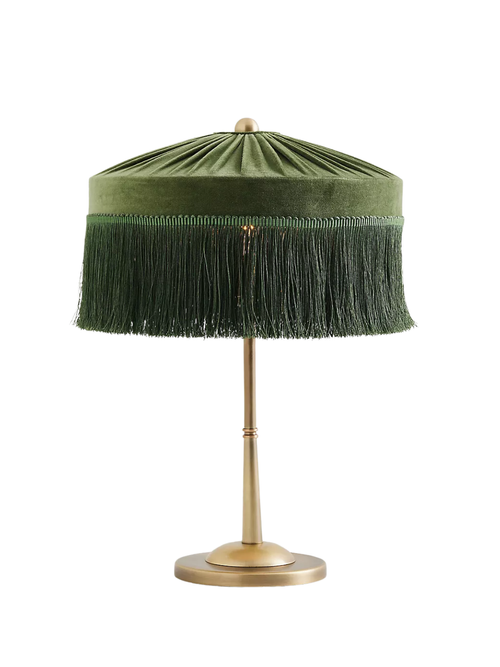 Sinclair Tischlampe aus Samt mit Fransen