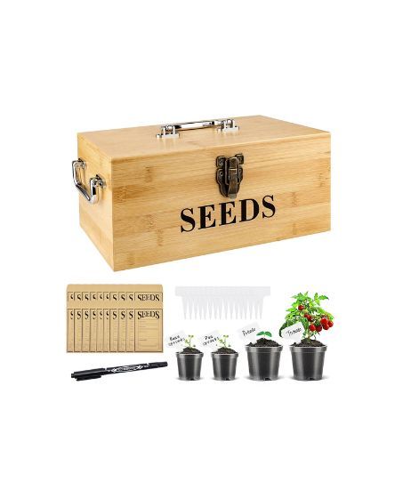 Aufbewahrungsbox für Samen aus Holz