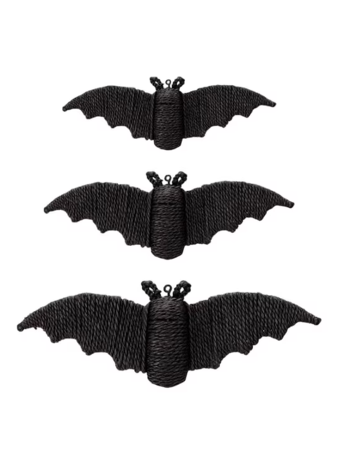 3er-Pack Halloween-Hängedekorationen aus Weidengeflecht mit Fledermaus-Dekoration für den Außenbereich