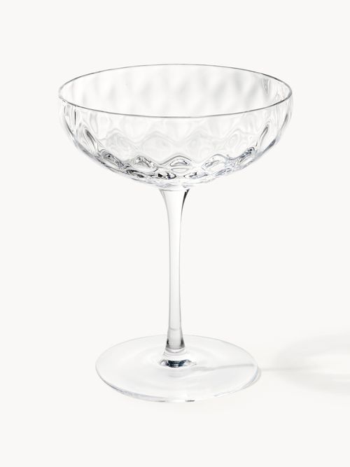 Mundgeblasene Champagner-Coupés Aubrey, 4er-Set