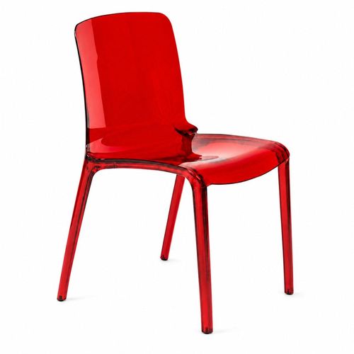 Roter Esszimmerstuhl aus Kunststoff