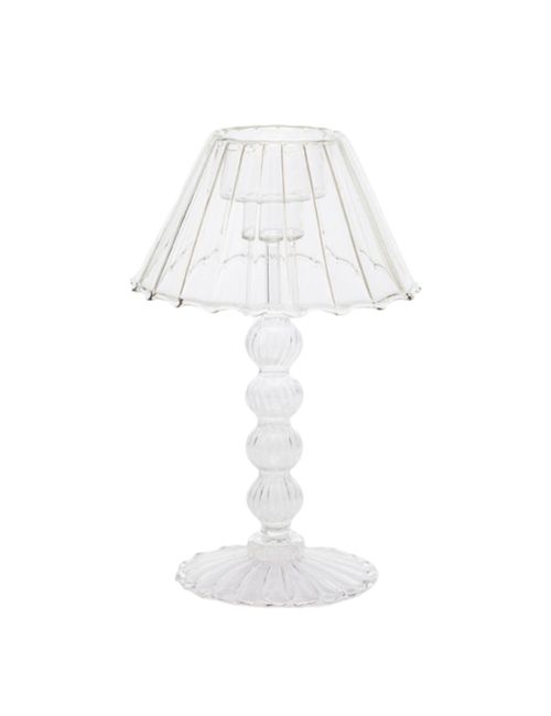 Lampen-Teelichthalter aus gewelltem Glas