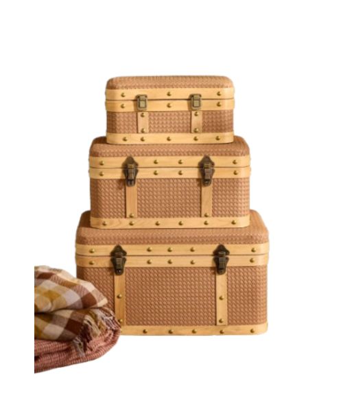 Strukturierte Aufbewahrungstruhen, 3er-Set