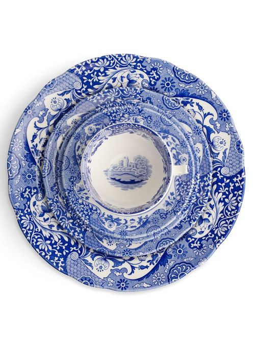 Blaues italienisches 5-teiliges Gedeck von Spode