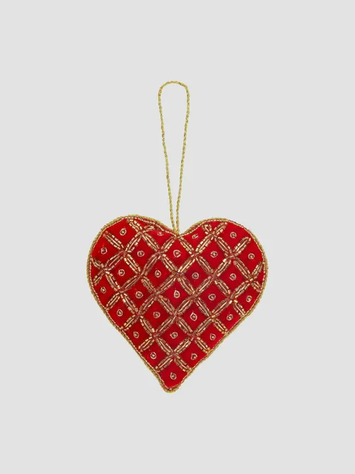 Feiertags-Perlen-Herz-Ornament