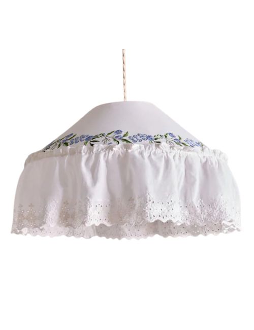 Cath Kidston Easyfit Light Shade mit Blumenmuster in Creme/Blau
