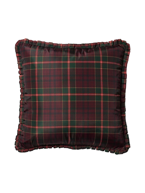 Übergroßes Tartan-Taft-Rüschenkissen