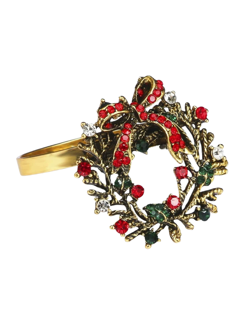 Weihnachtskranz-Serviettenringe, 12er-Set 